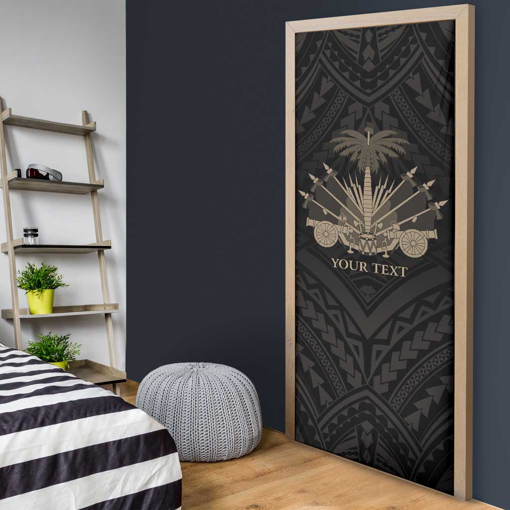 Personalized Haiti First Black Republic Door Cover Negre Marron With Map And Flag - Polynesian Pride