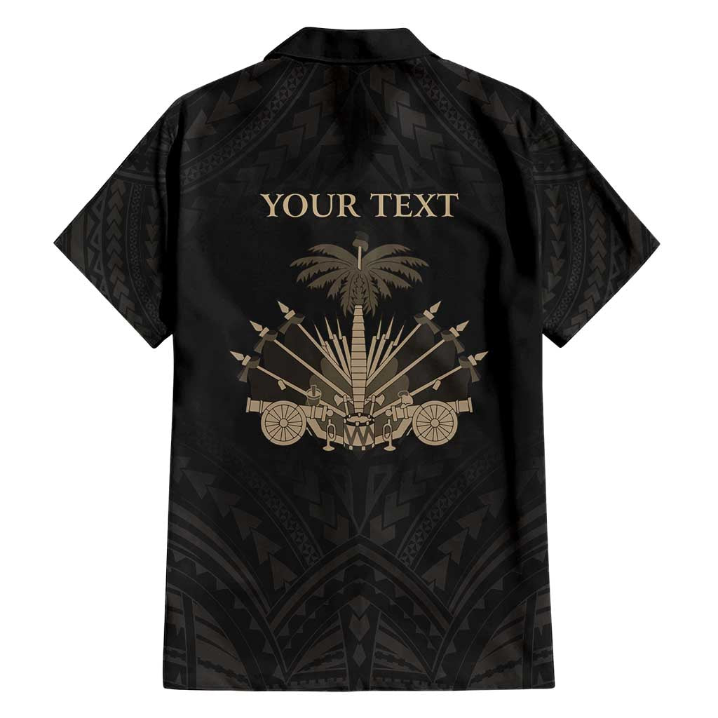 Personalized Haiti First Black Republic Family Matching Short Sleeve Bodycon Dress and Hawaiian Shirt Negre Marron With Map And Flag