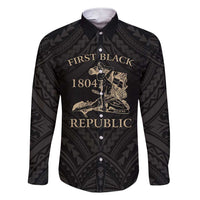 Personalized Haiti First Black Republic Family Matching Short Sleeve Bodycon Dress and Hawaiian Shirt Negre Marron With Map And Flag