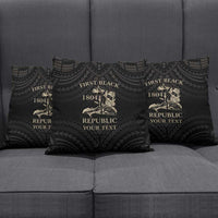 Personalized Haiti First Black Republic Pillow Cover Negre Marron With Map And Flag - Polynesian Pride