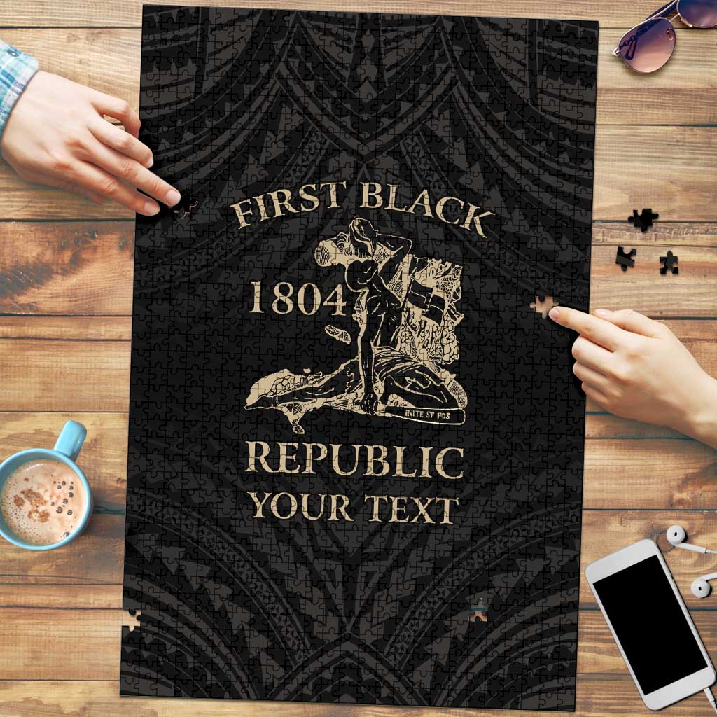 Personalized Haiti First Black Republic Puzzle Negre Marron With Map And Flag - Polynesian Pride