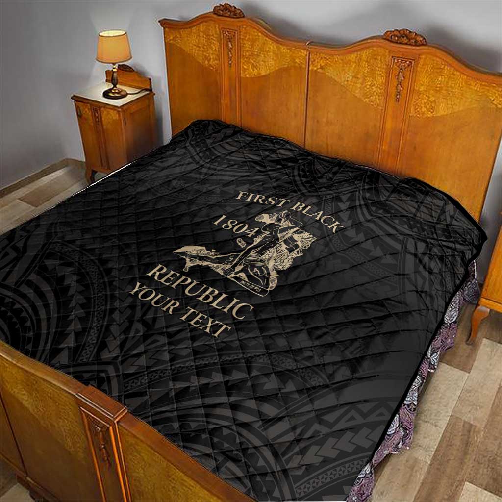 Personalized Haiti First Black Republic Quilt Negre Marron With Map And Flag
