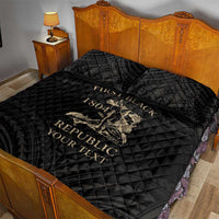 Personalized Haiti First Black Republic Quilt Bed Set Negre Marron With Map And Flag