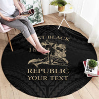 Personalized Haiti First Black Republic Round Carpet Negre Marron With Map And Flag LT9 - Polynesian Pride