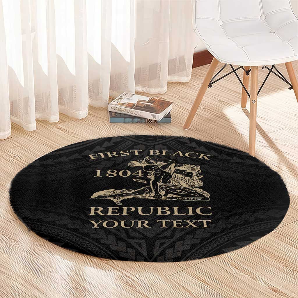 Personalized Haiti First Black Republic Round Carpet Negre Marron With Map And Flag LT9 - Polynesian Pride