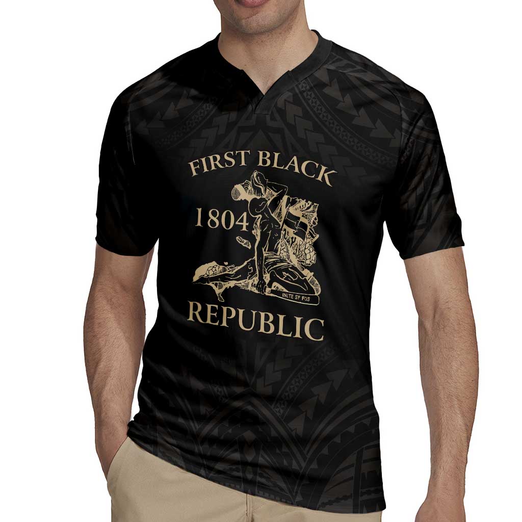 Personalized Haiti First Black Republic Rugby Jersey Negre Marron With Map And Flag