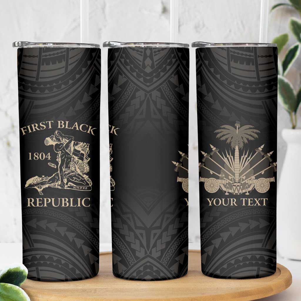 Personalized Haiti First Black Republic Skinny Tumbler Negre Marron With Map And Flag