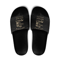 Personalized Haiti First Black Republic Slide Sandals Negre Marron With Map And Flag LT9 Black - Polynesian Pride
