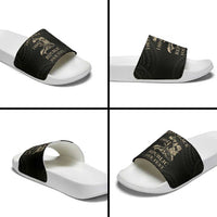 Personalized Haiti First Black Republic Slide Sandals Negre Marron With Map And Flag LT9 - Polynesian Pride