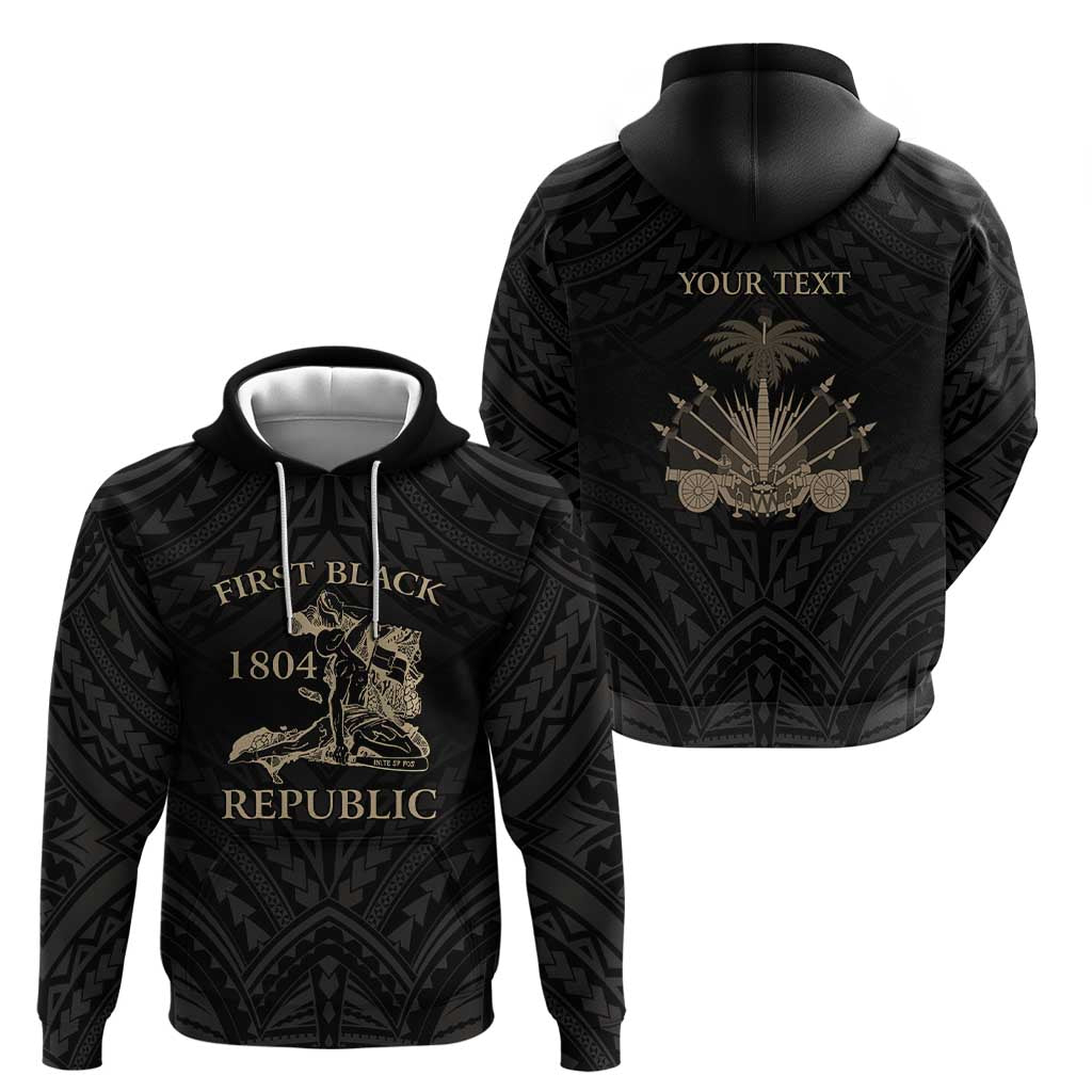 Personalized Haiti First Black Republic Zip Hoodie Negre Marron With Map And Flag LT9 - Polynesian Pride
