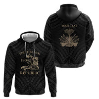 Personalized Haiti First Black Republic Zip Hoodie Negre Marron With Map And Flag LT9 - Polynesian Pride