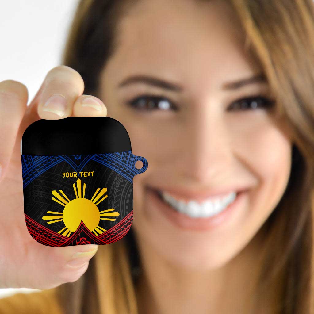Personalized Philippines AirPods Case Polynesian Tribal Tattoo with Filipino Flag Motif - Polynesian Pride