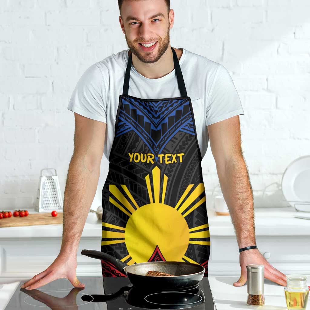 Personalized Philippines Apron Polynesian Tribal Tattoo with Filipino Flag Motif - Polynesian Pride