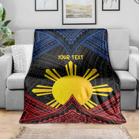 Personalized Philippines Blanket Polynesian Tribal Tattoo with Filipino Flag Motif