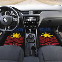 Personalized Philippines Car Mats Polynesian Tribal Tattoo with Filipino Flag Motif