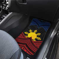 Personalized Philippines Car Mats Polynesian Tribal Tattoo with Filipino Flag Motif