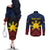 Personalized Philippines Couples Matching Off The Shoulder Long Sleeve Dress and Long Sleeve Button Shirt Polynesian Tribal Tattoo with Filipino Flag Motif