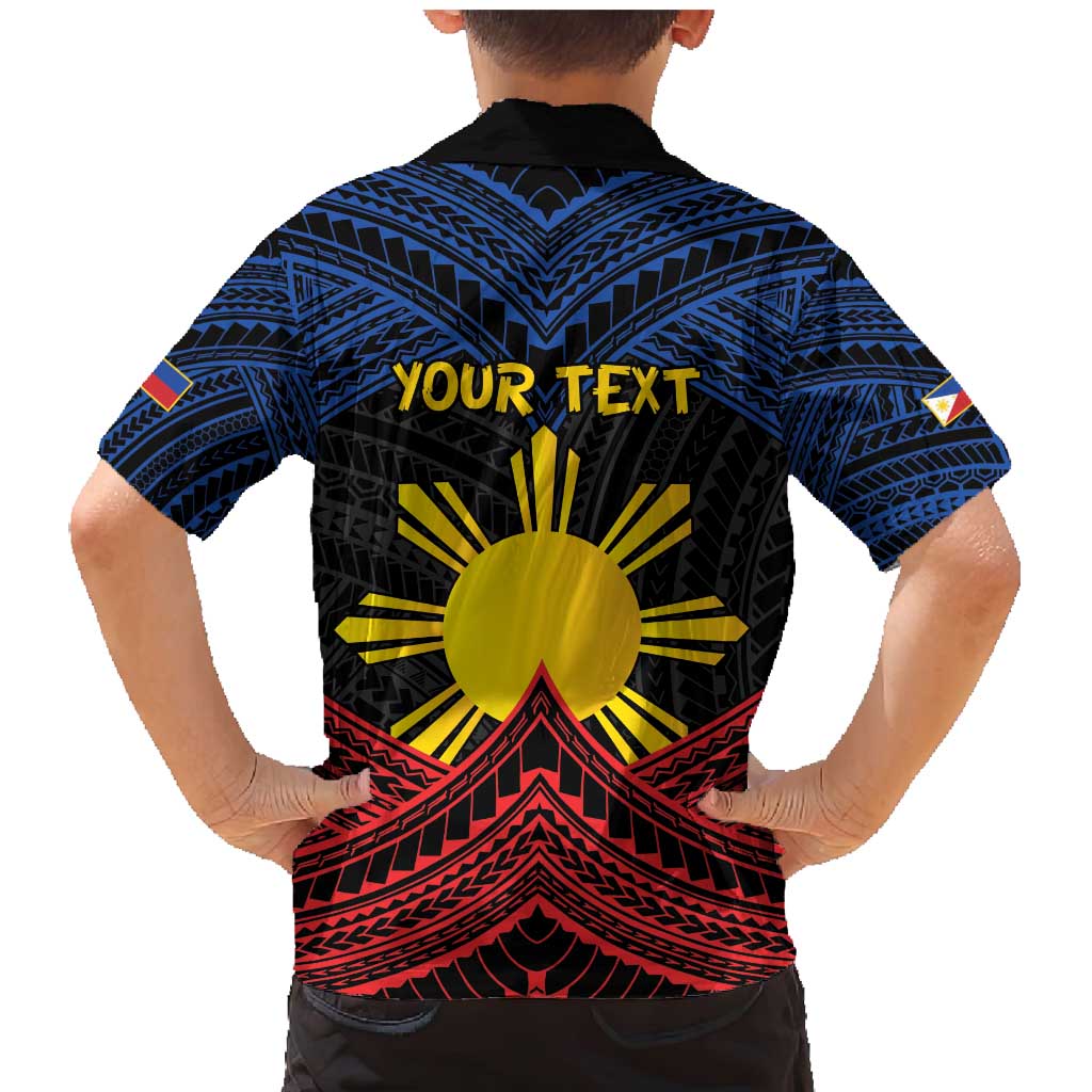 Personalized Philippines Family Matching Mermaid Dress and Hawaiian Shirt Polynesian Tribal Tattoo with Filipino Flag Motif
