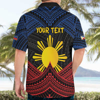 Personalized Philippines Hawaiian Shirt Polynesian Tribal Tattoo with Filipino Flag Motif