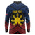 Personalized Philippines Long Sleeve Polo Shirt Polynesian Tribal Tattoo with Filipino Flag Motif
