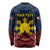 Personalized Philippines Long Sleeve Shirt Polynesian Tribal Tattoo with Filipino Flag Motif