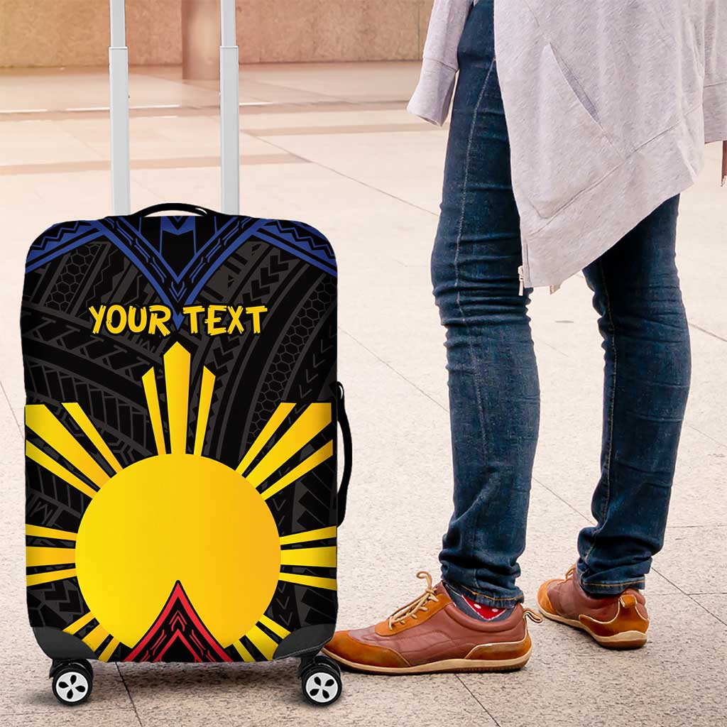 Personalized Philippines Luggage Cover Polynesian Tribal Tattoo with Filipino Flag Motif