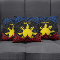 Personalized Philippines Pillow Cover Polynesian Tribal Tattoo with Filipino Flag Motif - Polynesian Pride