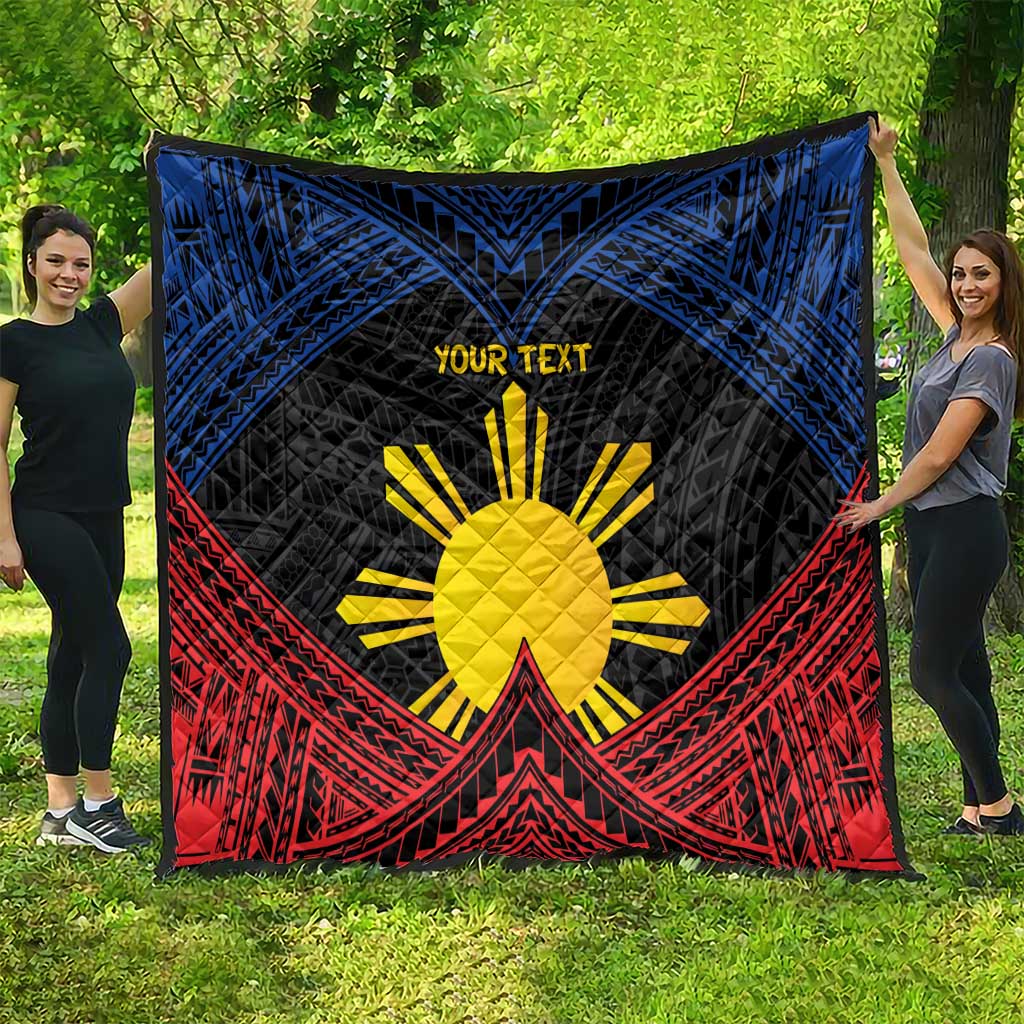 Personalized Philippines Quilt Polynesian Tribal Tattoo with Filipino Flag Motif