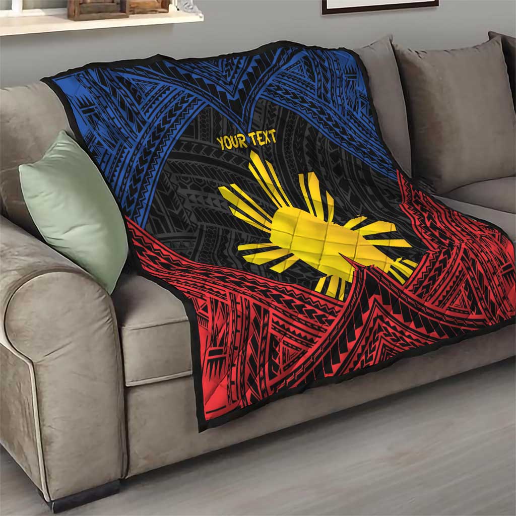Personalized Philippines Quilt Polynesian Tribal Tattoo with Filipino Flag Motif