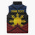 Personalized Philippines Sleeveless Puffer Jacket Polynesian Tribal Tattoo with Filipino Flag Motif - Polynesian Pride
