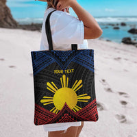 Personalized Philippines Tote Bag Polynesian Tribal Tattoo with Filipino Flag Motif - Polynesian Pride