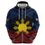 Personalized Philippines Zip Hoodie Polynesian Tribal Tattoo with Filipino Flag Motif