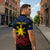 Personalized Philippines Zipper Polo Shirt Polynesian Tribal Tattoo with Filipino Flag Motif - Polynesian Pride