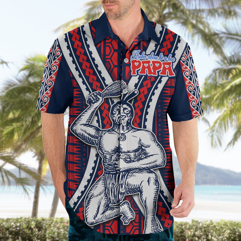 Aotearoa Father's Day Gift For Dad Hawaiian Shirt Aroha Ahau Ki A Koe Papa - Maori Style Pattern LT9 - Polynesian Pride