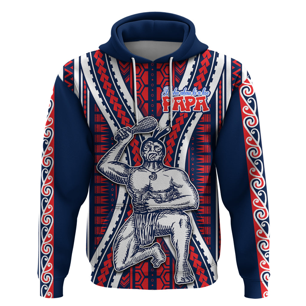 Aotearoa Fathers Day Gift For Dad Hoodie Aroha Ahau Ki A Koe Papa Maori Style Pattern LT9 Pullover Hoodie Red - Polynesian Pride