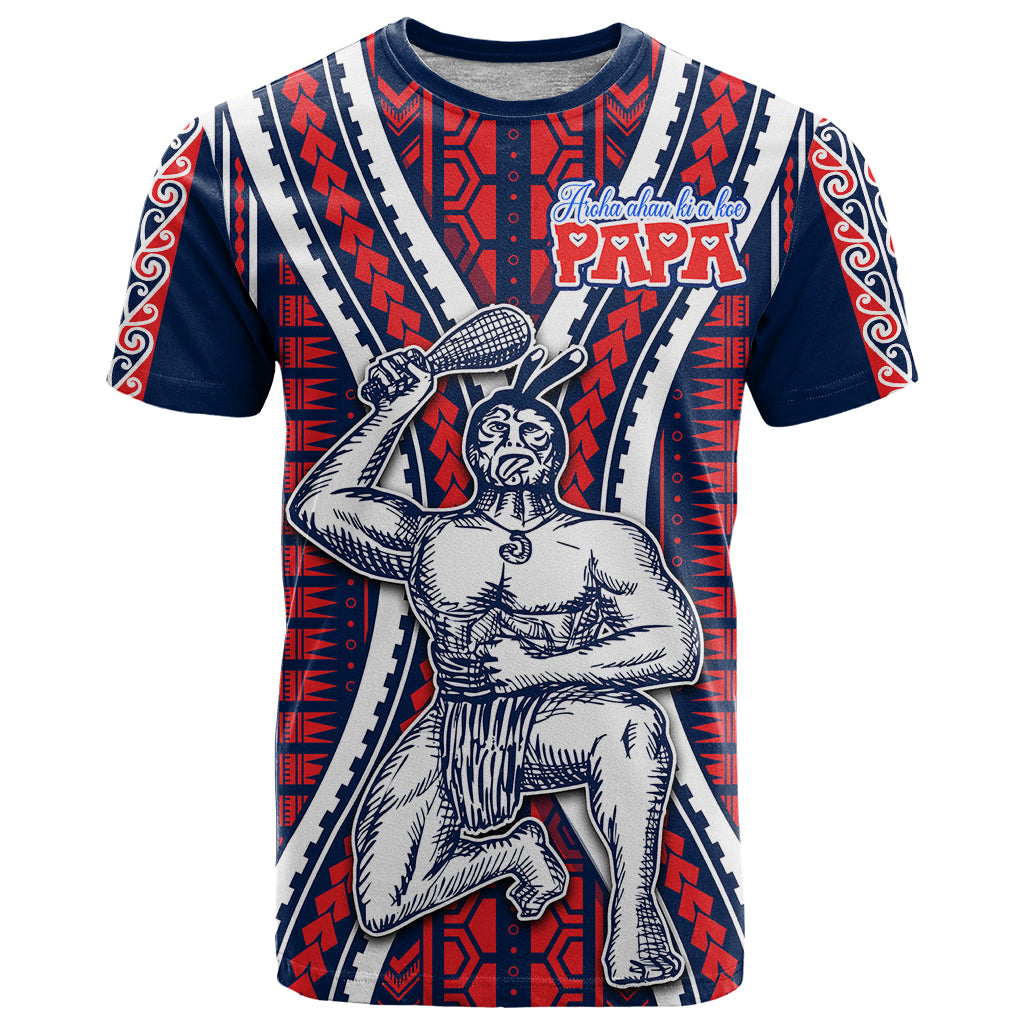 Aotearoa Fathers Day Gift For Dad T Shirt Arohaau Ki A Koe Papa Maori Style Pattern LT9 Red - Polynesian Pride