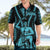 Aotearoa Father's Day Gift For Dad Hawaiian Shirt Aroha Ahau Ki A Koe Papa - Aqua Maori Style Pattern LT9 - Polynesian Pride