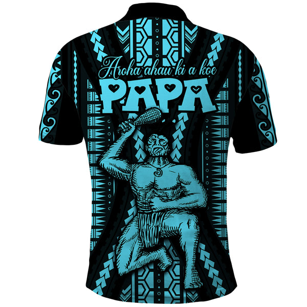 Personalised Aotearoa Father's Day Gift For Dad Long Sleeve Shirt Aroha Ahau Ki A Koe Papa - Maori Style Pattern LT9 main image 1
