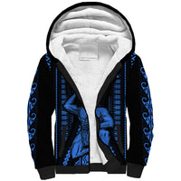 Aotearoa Father's Day Gift For Dad Sherpa Hoodie Aroha Ahau Ki A Koe Papa - Blue Maori Style Pattern LT9 Unisex Blue - Polynesian Pride