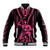 Custom Maori Fathers Day New Zealand Baseball Jacket Aroha Ahau Ki A Koe Papa - Pink LT9 Unisex Pink - Polynesian Pride