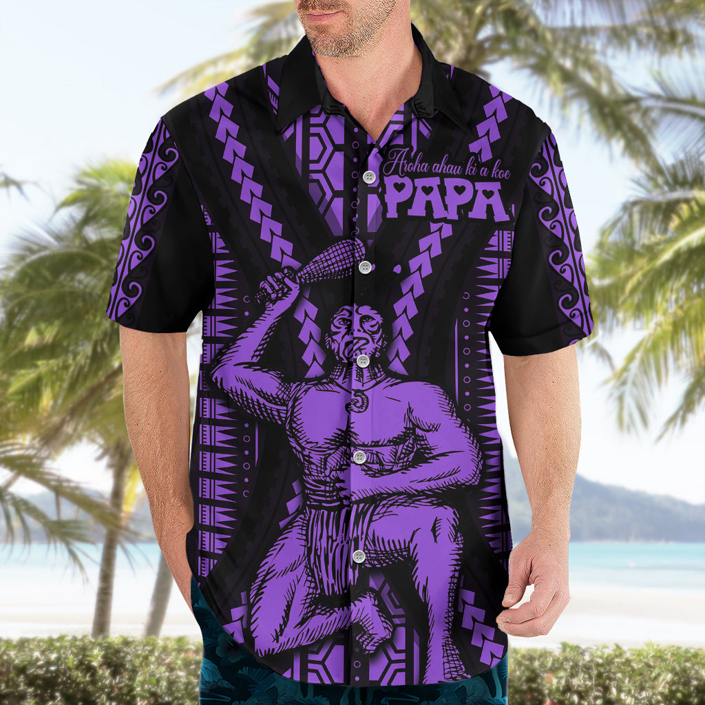 Maori Fathers Day New Zealand Hawaiian Shirt Aroha Ahau Ki A Koe Papa - Purple LT9 - Polynesian Pride