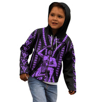 Custom Maori Fathers Day New Zealand Kid Hoodie Aroha Ahau Ki A Koe Papa - Purple LT9 - Polynesian Pride