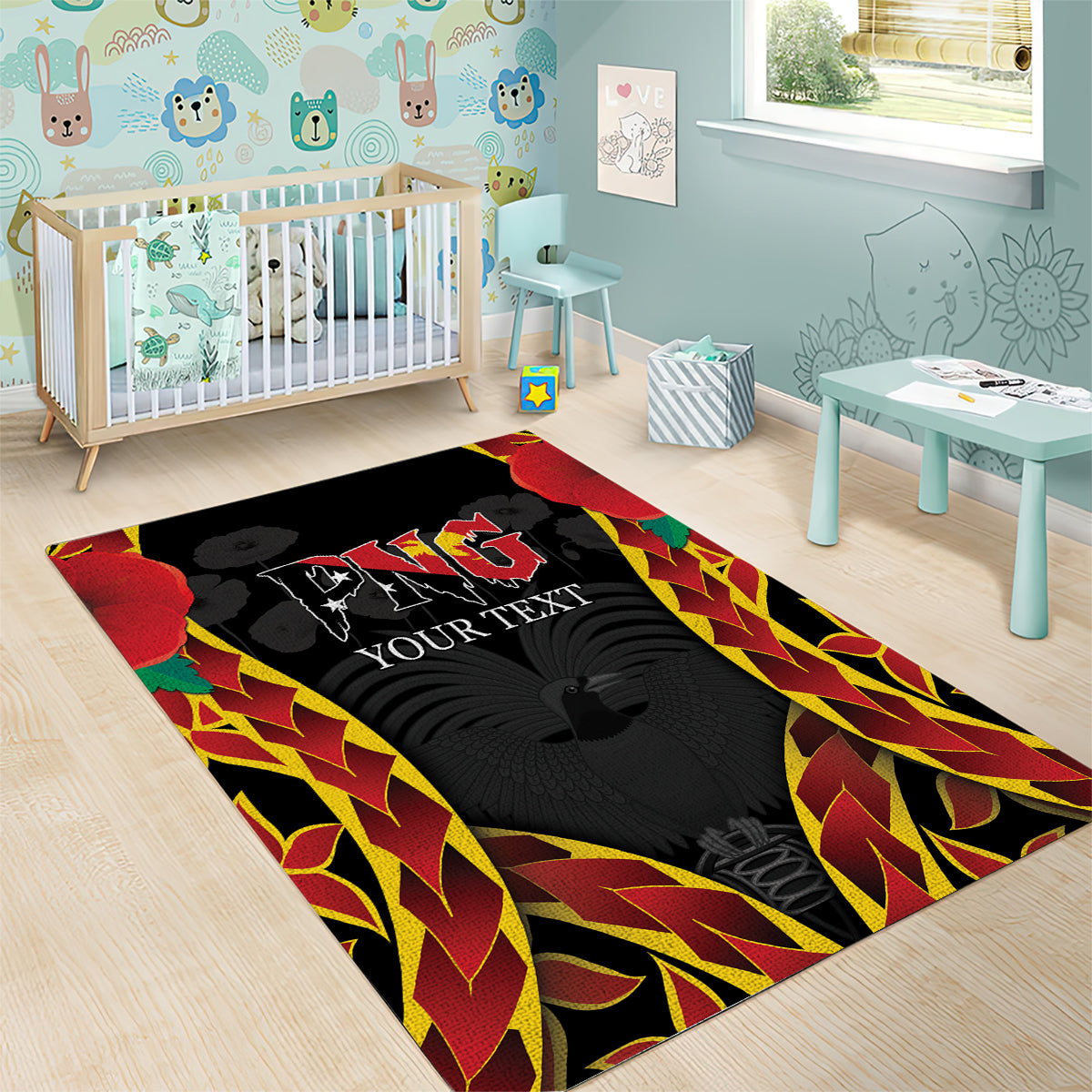 Personalised Papua New Guinea Remembrance Day Area Rug LT9 - Polynesian Pride
