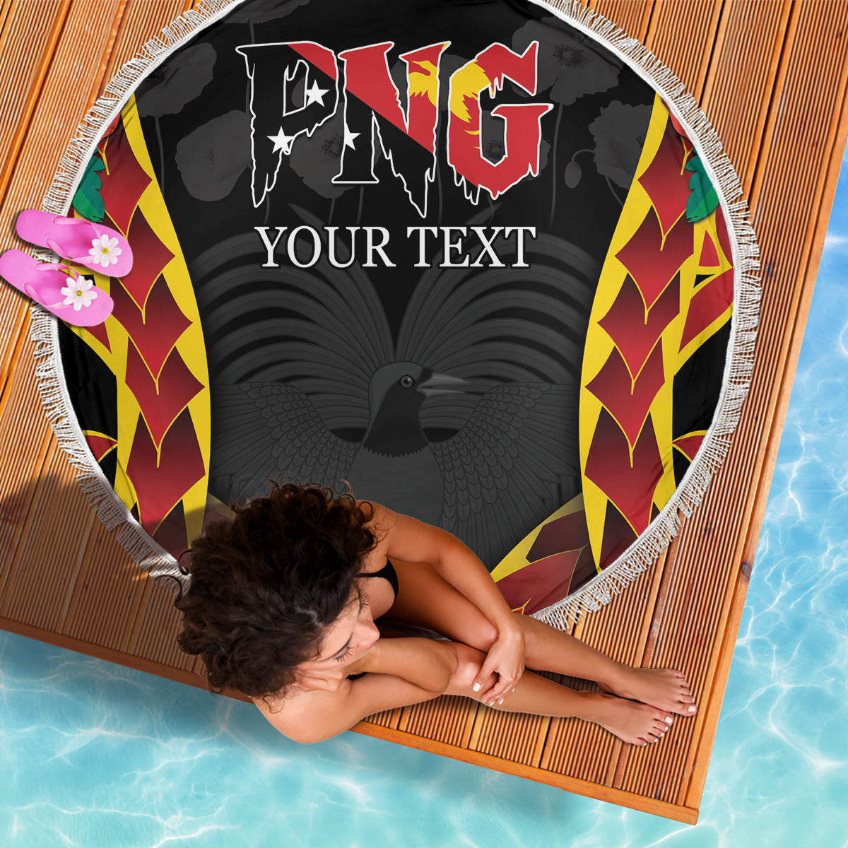 Personalised Papua New Guinea Remembrance Day Beach Blanket LT9 - Polynesian Pride