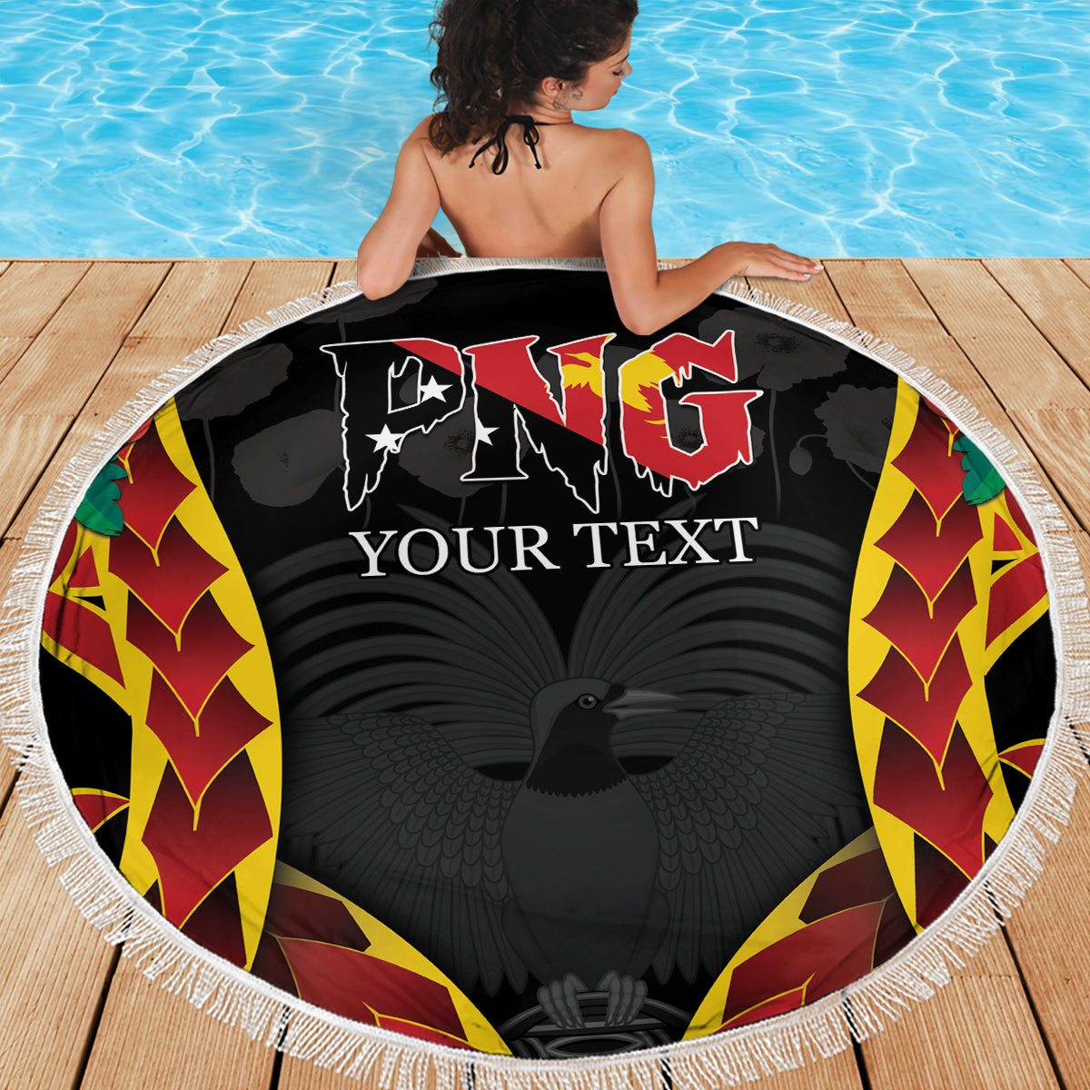 Personalised Papua New Guinea Remembrance Day Beach Blanket LT9 - Polynesian Pride