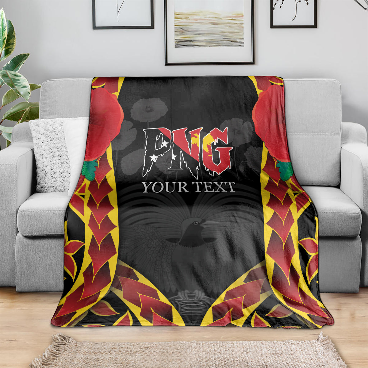 Personalised Papua New Guinea Remembrance Day Blanket