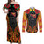 Personalised Papua New Guinea Remembrance Day Couples Matching Off Shoulder Maxi Dress and Long Sleeve Button Shirt