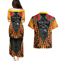 Personalised Papua New Guinea Remembrance Day Couples Matching Puletasi and Hawaiian Shirt LT9 - Polynesian Pride