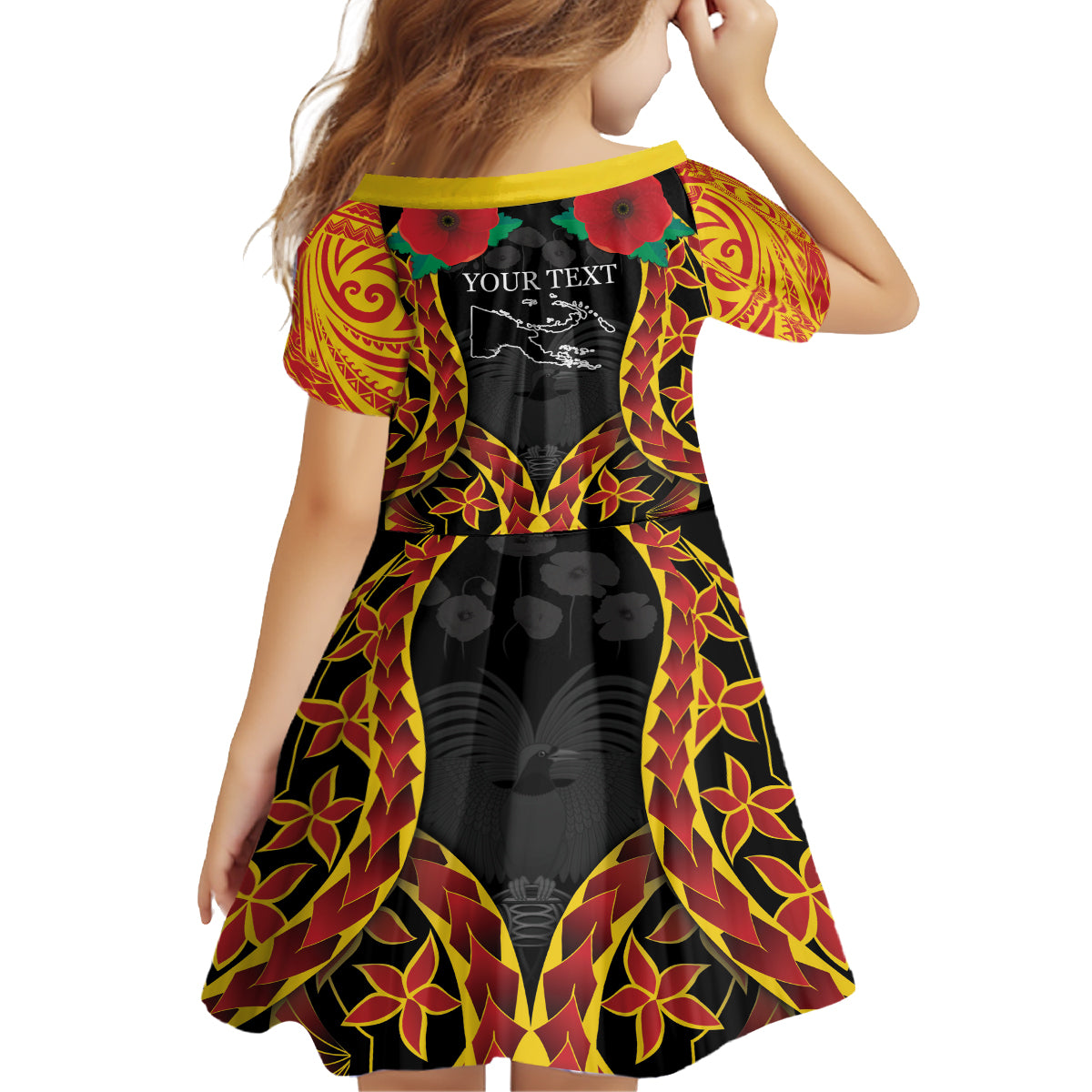 Personalised Papua New Guinea Remembrance Day Family Matching Off Shoulder Short Dress and Hawaiian Shirt LT9 - Polynesian Pride