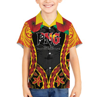 Personalised Papua New Guinea Remembrance Day Family Matching Tank Maxi Dress and Hawaiian Shirt LT9 Son's Shirt Red - Polynesian Pride